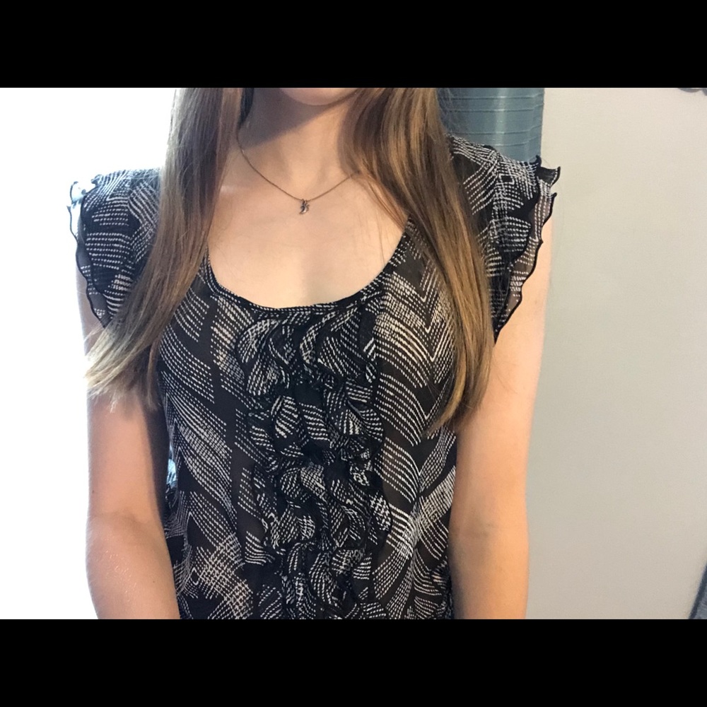 Black and White Worthington Blouse